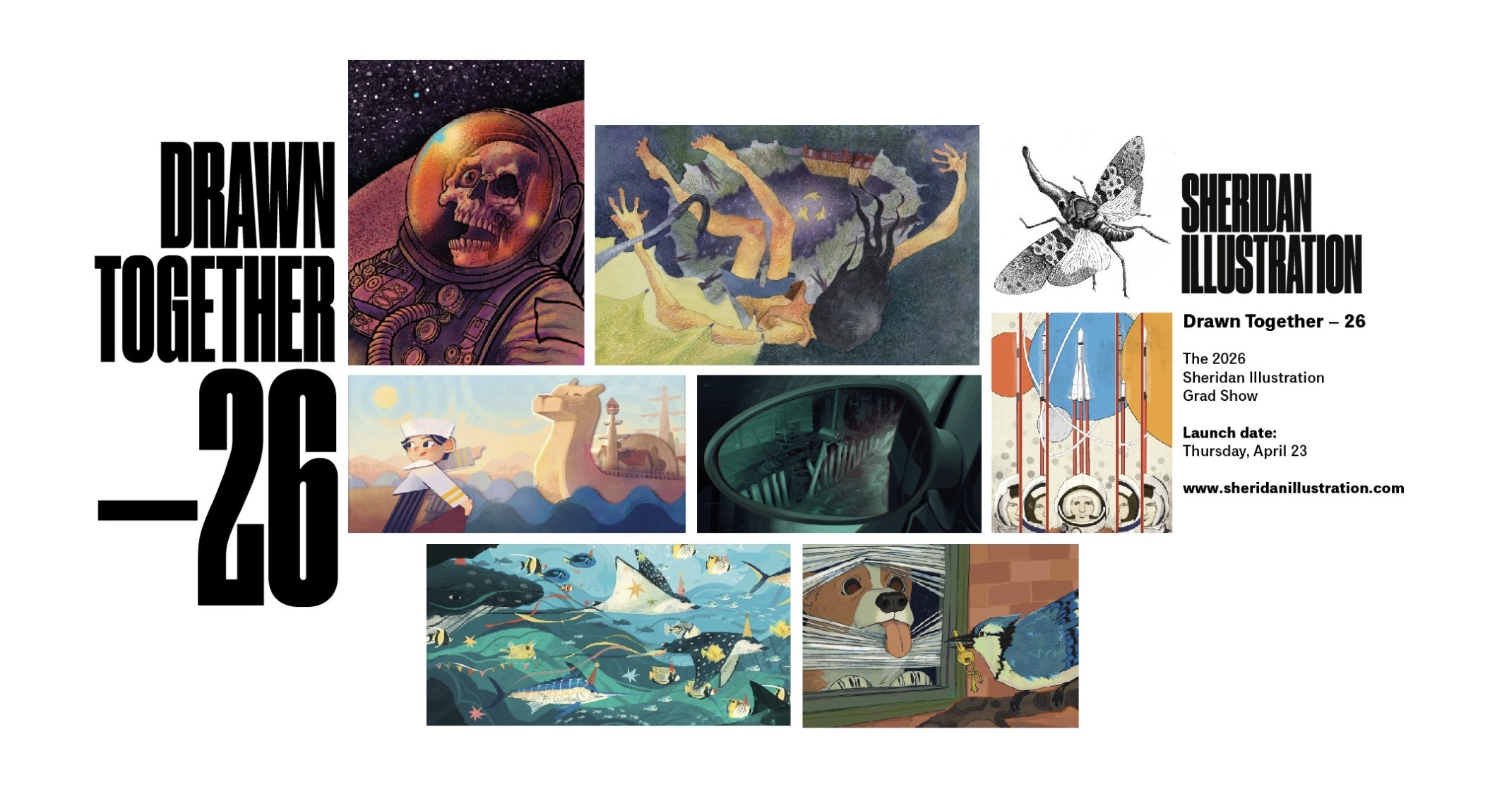 promotional image for the drawn together exhibition